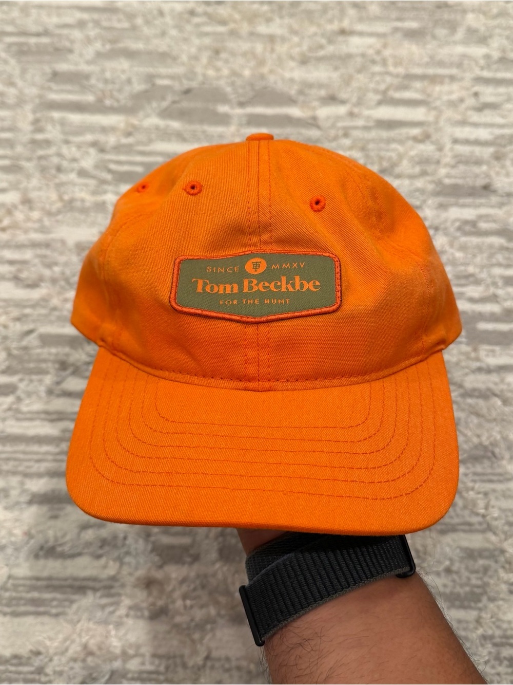 Tom Beckbe For The Hunt Hat Orange Logo Patch Made In USA Hunting Outdoors